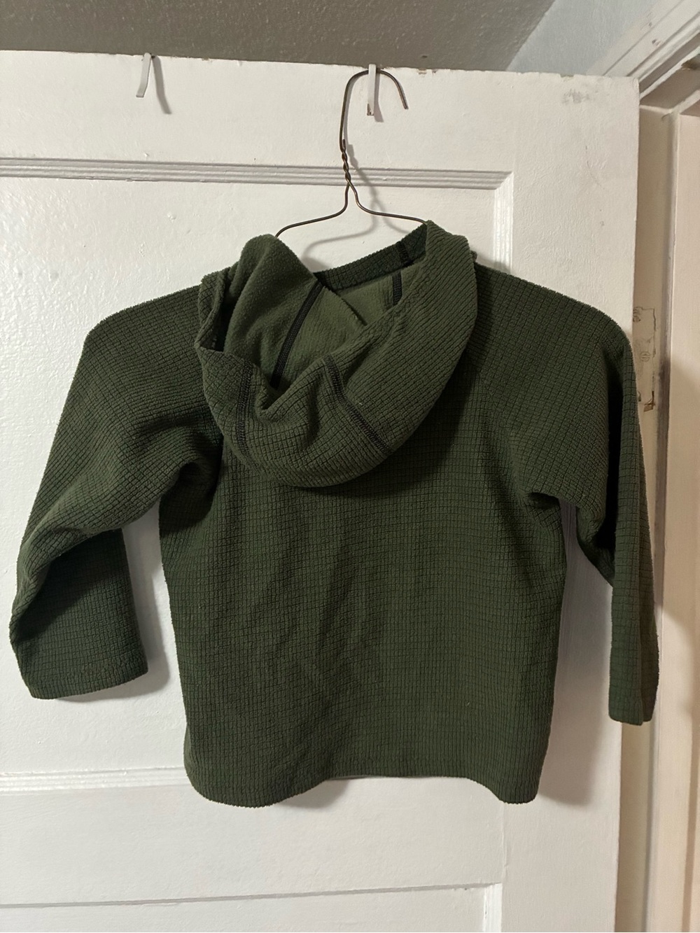 Melanzana Kids Olive Hooded Waffle Knit Pullover